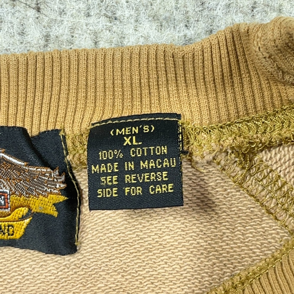 Vintage Harley Davidson Sweatshirt Men XL Brown Crewneck Spellout 90s Y2K - Picture 4 of 13